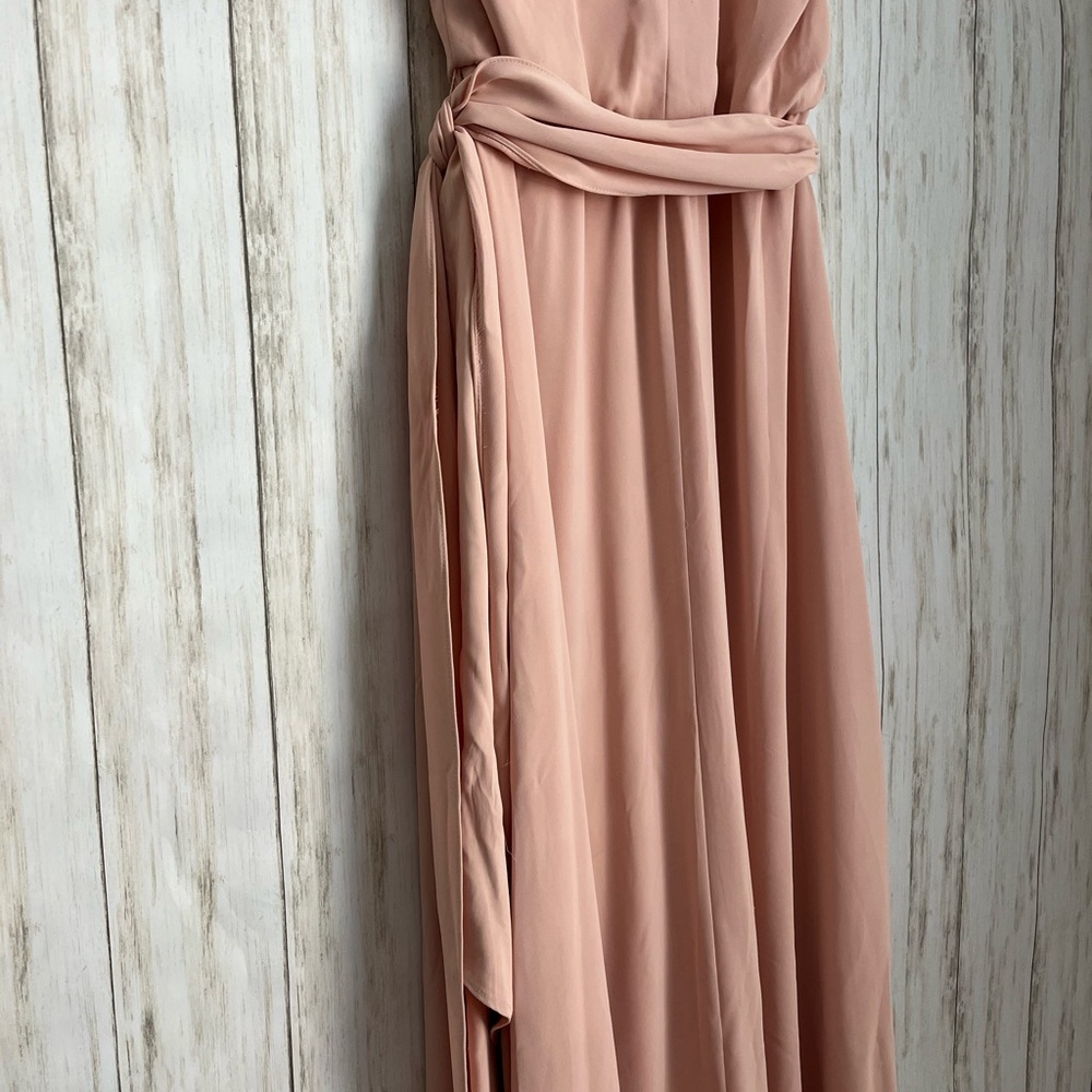 Lauren Ralph Lauren Georgette Pale Pink Halter Dress - Picture 11 of 15